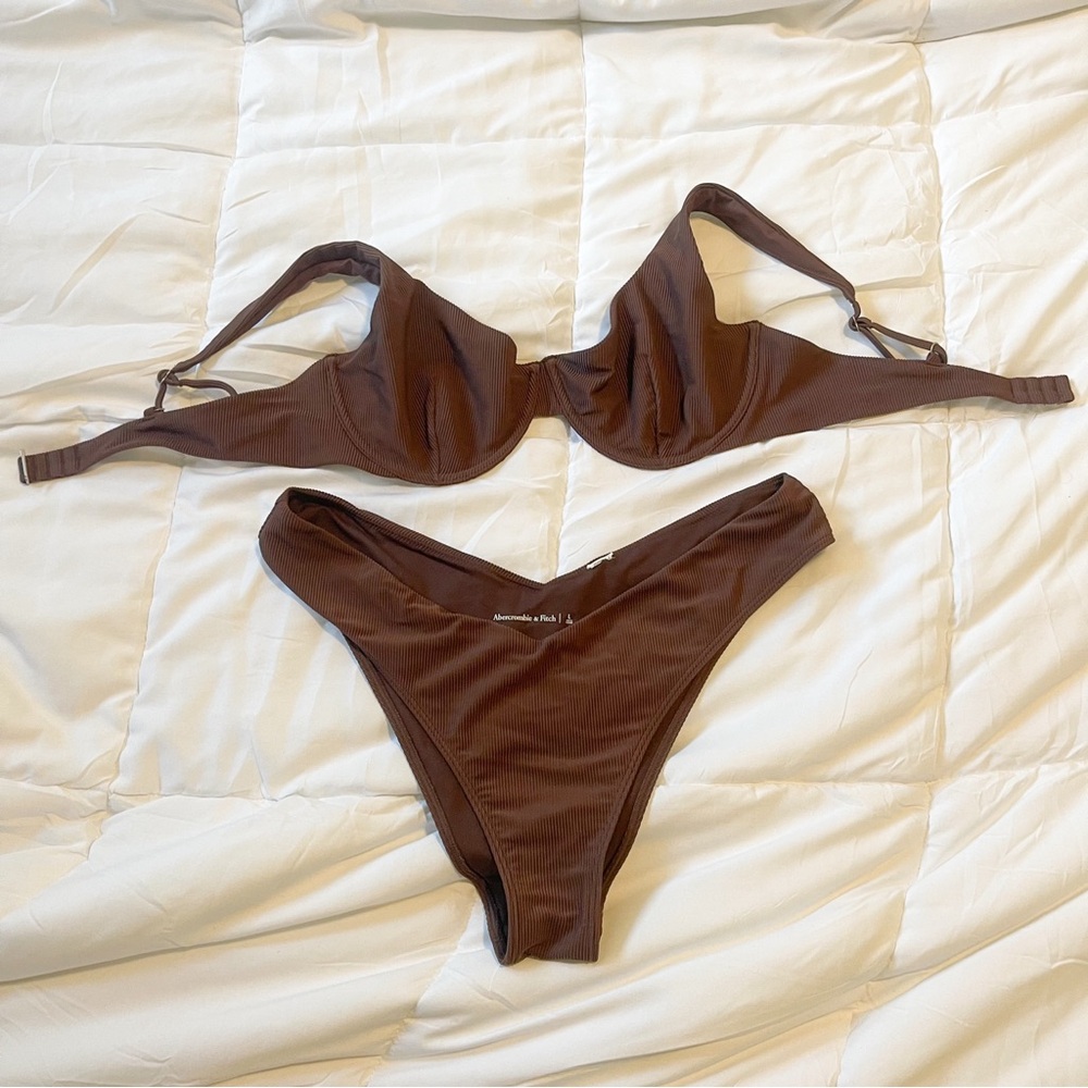 Abercrombie Brown Ribbed Bikini
